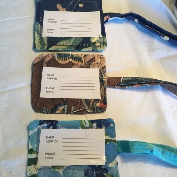 NWOT. Handmade Luggage/Backpack Tags in Set of 3 - Picture 1 of 7